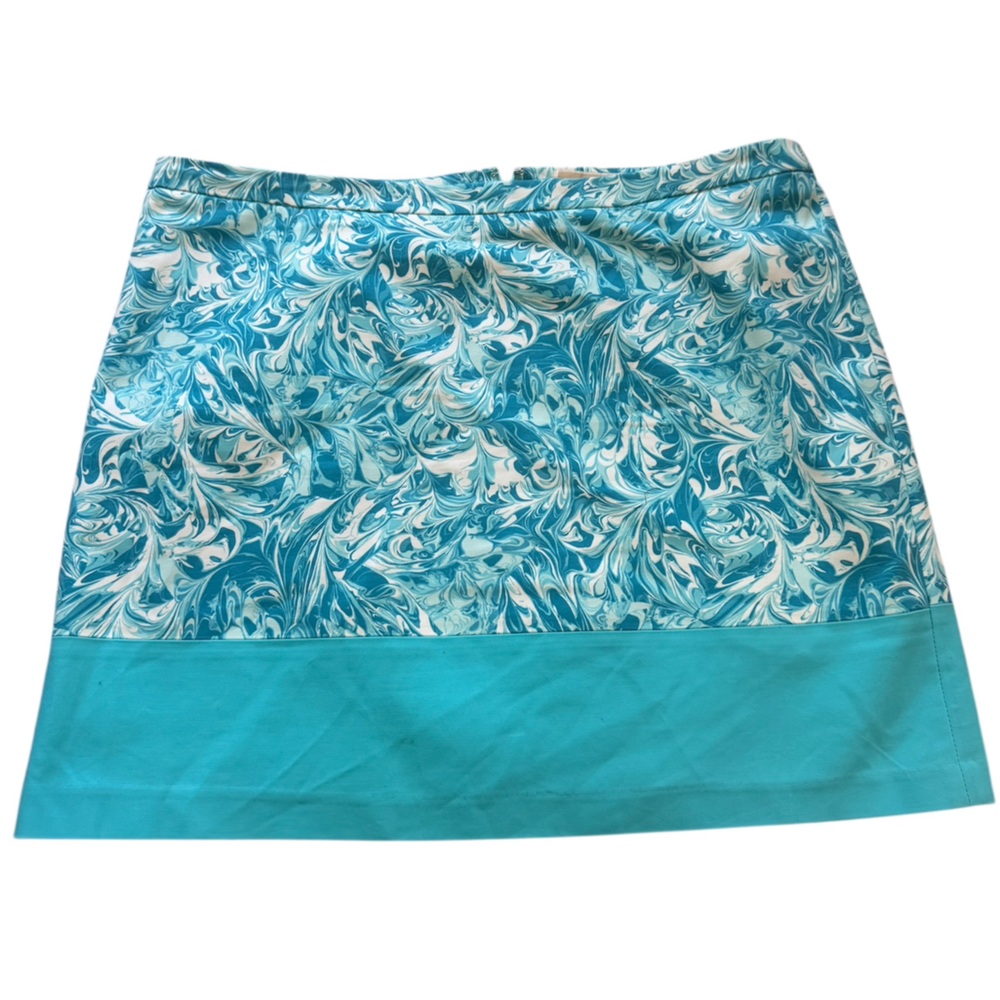 Michael Kors Chic Blue and White Patterned Skirt – Size 14
